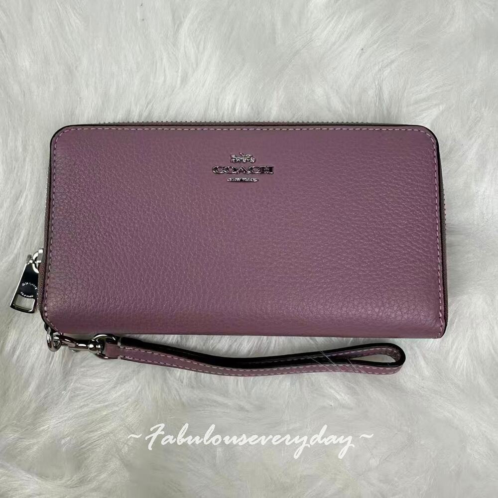 Coach Long Zip Around Wallet With Detachable Card Case Leather/Jasmine CBZ98 NWT